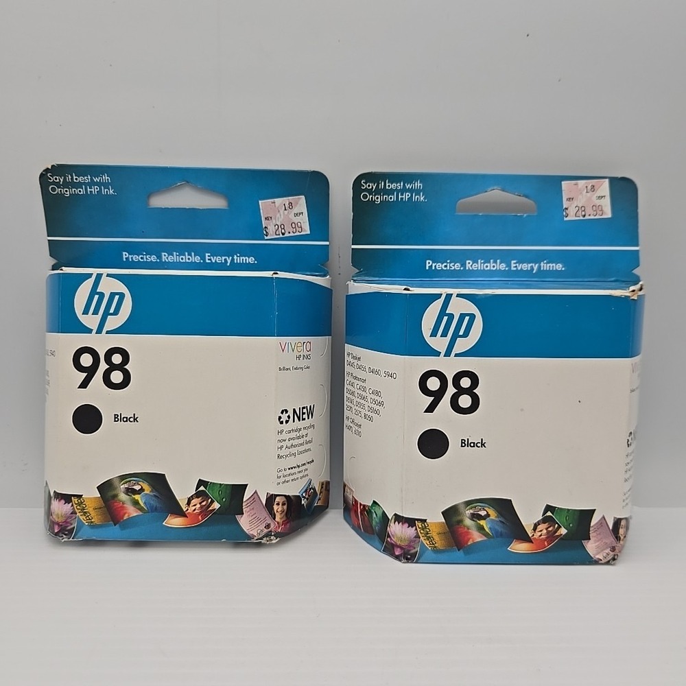Genuine HP 98 Black Photosmart 2570 8038 8053 D5160‎ (Exp 12/2010) Lot Of 2